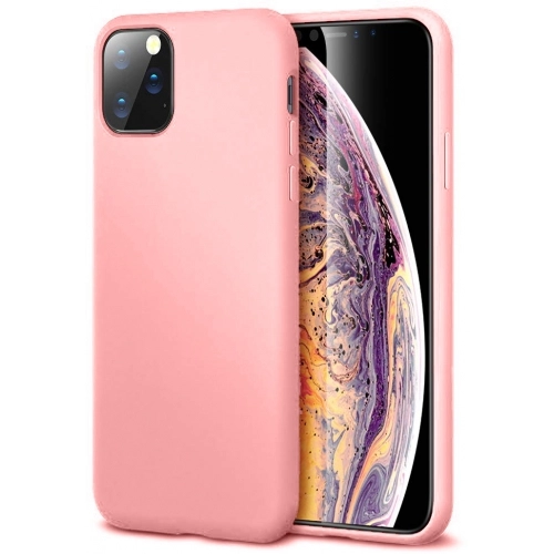 Apple iPhone 11 Pro Max Kılıf İnce Soft Mat Renkli Esnek Silikon Kapak - Rose Gold