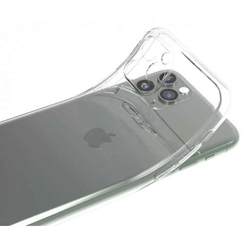 Apple iPhone 11 Pro Max Kılıf Kamera Korumalı Esnek Silikon Kapak - Şeffaf