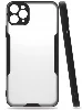 Apple iPhone 11 Pro Max Kılıf Kamera Lens Korumalı Arkası Şeffaf Silikon Kapak - Siyah