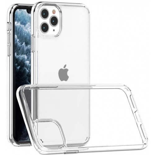 Apple iPhone 11 Pro Max Kılıf Korumalı Kenarları Silikon Arkası Sert Coss Kapak  - Şeffaf