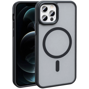 Apple iPhone 11 Pro Max Kılıf Magsafe Şarj Özellikli Renkli Mat Arka Yüzey Sio Kapak - Siyah