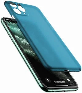 Apple iPhone 11 Pro Max Kılıf Mat Şeffaf Esnek Kaliteli Ultra İnce PP Silikon  - Mavi