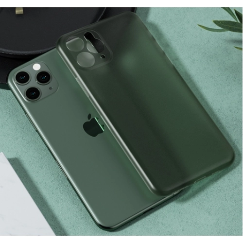 Apple iPhone 11 Pro Max Kılıf Mat Şeffaf Esnek Kaliteli Ultra İnce PP Silikon - Yeşil