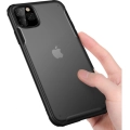 Apple iPhone 11 Pro Max Kılıf Volks Serisi Kenarları Silikon Arkası Şeffaf Sert Kapak - Siyah