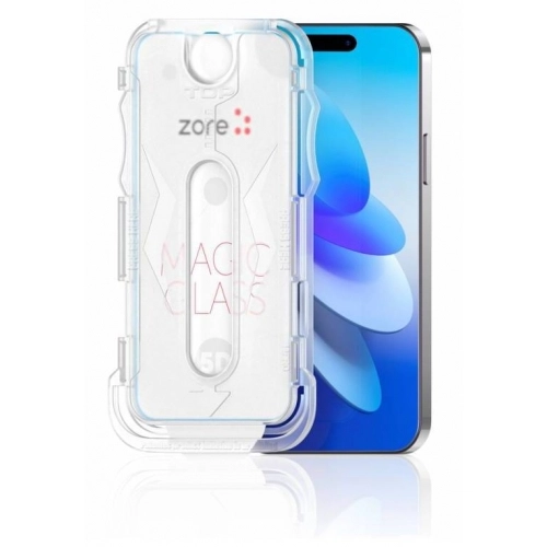 Apple iPhone 11 Pro Max Kırılmaz Cam Ekran Koruyucu Kolay Uygulama Aparatlı 5D Magic Glass - Siyah