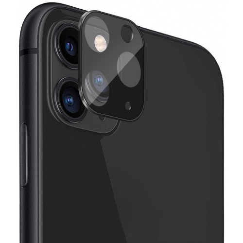 Apple iPhone 11 Pro Max Metal Kamera Koruyucu CP-02 - Siyah
