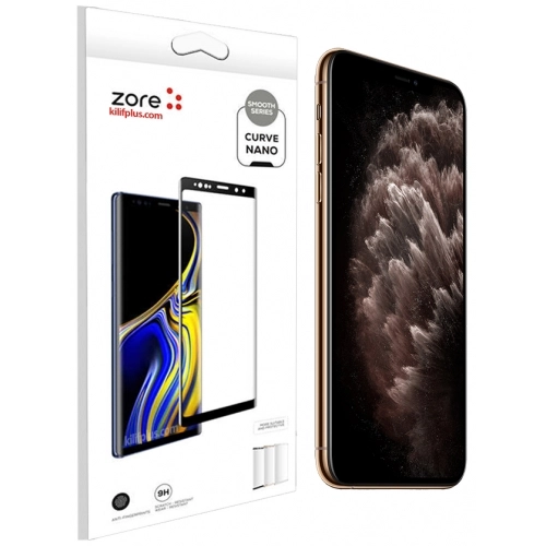 Apple iPhone 11 Pro Max Tam Kapatan Eğimli Esnek Ekran Koruyucu Short Curve Nano