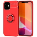 Apple iPhone 12 Mini (5.4) Kılıf Renkli Silikon Yüzüklü Standlı Auto Focus Ravel Kapak - Kırmızı