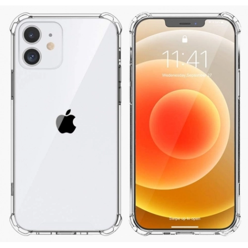 Apple iPhone 12 (6.1) Kılıf Silikon Köşe Korumalı Airbag Darbe Emici Kapak - Şeffaf