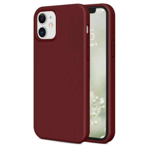 Apple iPhone 12 (6.1) Kılıf İnce Soft Mat Renkli Esnek Silikon Kapak - Mürdüm