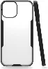 Apple iPhone 12 (6.1) Kılıf Kamera Lens Korumalı Arkası Şeffaf Silikon Kapak - Siyah