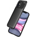 Apple iPhone 12 (6.1) Kılıf Silikon Parmak İzi Bırakmayan Karbon Soft Negro Kapak - Siyah