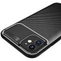 Apple iPhone 12 (6.1) Kılıf Silikon Parmak İzi Bırakmayan Karbon Soft Negro Kapak - Siyah