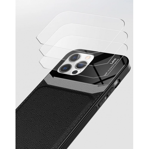 Apple iPhone 12 (6.1) Kılıf Deri Görünümlü Emiks Kapak - Mavi