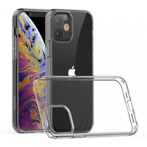 Apple iPhone 12 (6.1) Kılıf Korumalı Kenarları Silikon Arkası Sert Coss Kapak - Şeffaf