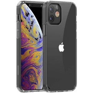 Apple iPhone 12 (6.1) Kılıf Korumalı Kenarları Silikon Arkası Sert Coss Kapak  - Şeffaf