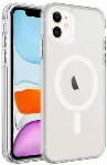 Apple iPhone 12 (6.1) Kılıf Magsafe Şarj Özellikli Buzlu Transparan C-Pro Sert Kapak - Şeffaf