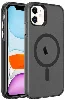 Apple iPhone 12 (6.1) Kılıf Magsafe Şarj Özellikli Buzlu Transparan C-Pro Sert Kapak - Siyah