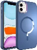 Apple iPhone 12 (6.1) Kılıf Magsafe Wireless Şarj Özellikli Stil Kapak - Sierra Mavi