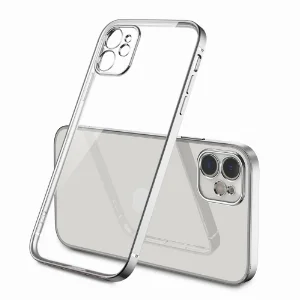 Apple iPhone 12 (6.1) Kılıf Renkli Esnek Kamera Korumalı Silikon G-Box Kapak - Gümüş