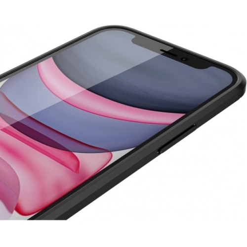 Apple iPhone 12 (6.1) Kılıf Deri Görünümlü Lüks Parmak İzi Bırakmaz Niss Silikon Kapak - Siyah