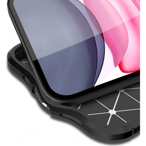 Apple iPhone 12 (6.1) Kılıf Deri Görünümlü Lüks Parmak İzi Bırakmaz Niss Silikon Kapak - Siyah