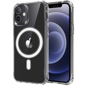 Apple iPhone 12 (6.1) Kılıf MagSafe Wireless Şarj Kapak Köşeleri Airbag - Şeffaf