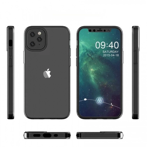 Apple iPhone 12 (6.1) Kılıf Kamera Korumalı Esnek Silikon Kapak - Şeffaf