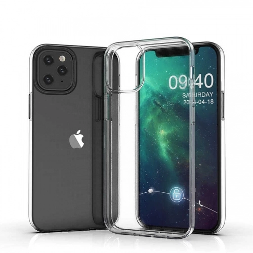 Apple iPhone 12 (6.1) Kılıf Kamera Korumalı Esnek Silikon Kapak - Şeffaf