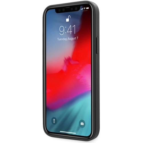 Apple iPhone 12 Kılıf GUESS Çift Kart Bölmeli Kapak - Siyah