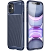 Apple iPhone 12 Mini (5.4) Kılıf Silikon Parmak İzi Bırakmayan Karbon Soft Negro Kapak - Lacivert