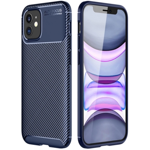 Apple iPhone 12 Mini (5.4) Kılıf Silikon Parmak İzi Bırakmayan Karbon Soft Negro Kapak - Lacivert
