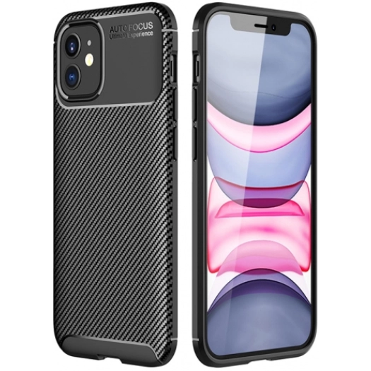 Apple iPhone 12 Mini (5.4) Kılıf Silikon Parmak İzi Bırakmayan Karbon Soft Negro Kapak - Siyah