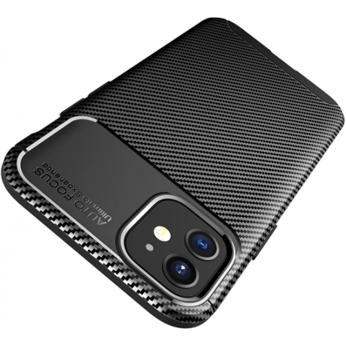 Apple iPhone 12 Mini (5.4) Kılıf Silikon Parmak İzi Bırakmayan Karbon Soft Negro Kapak - Siyah