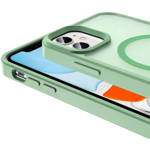 Apple iPhone 12 (6.1) Kılıf Magsafe Şarj Özellikli Renkli Mat Arka Yüzey Sio Kapak - Gri