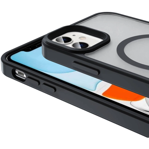 Apple iPhone 12 (6.1) Kılıf Magsafe Şarj Özellikli Renkli Mat Arka Yüzey Sio Kapak - Açık Yeşil