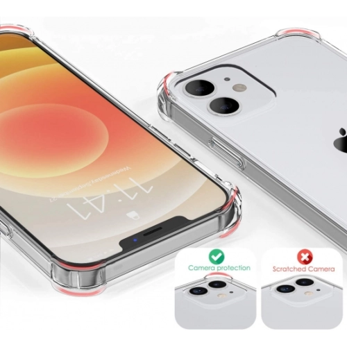 Apple iPhone 12 Mini (5.4) Kılıf Silikon Köşe Korumalı Airbag Darbe Emici Kapak - Şeffaf