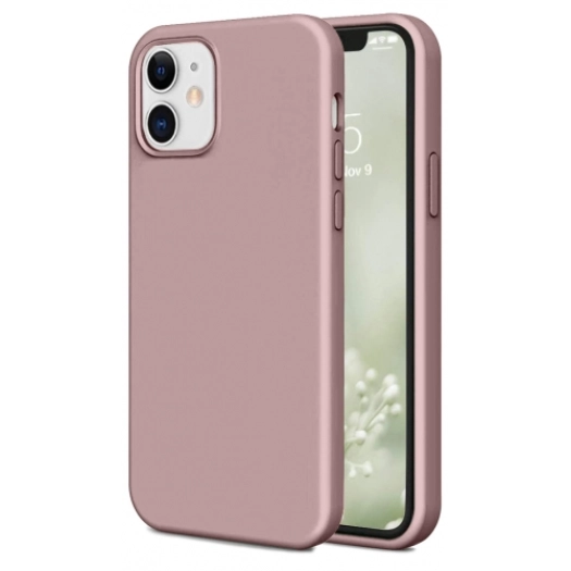 Apple iPhone 12 Mini (5.4) Kılıf İnce Soft Mat Renkli Esnek Silikon Kapak - Rose Gold