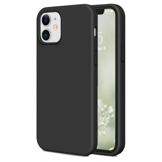 Apple iPhone 12 Mini (5.4) Kılıf İnce Soft Mat Renkli Esnek Silikon Kapak - Siyah