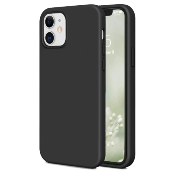 Apple iPhone 12 Mini (5.4) Kılıf İnce Soft Mat Renkli Esnek Silikon Kapak - Siyah