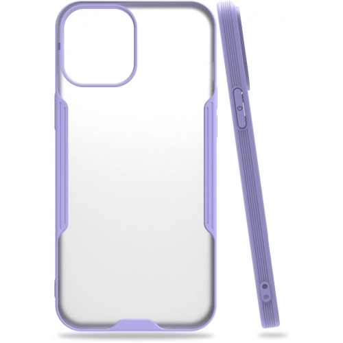 Apple iPhone 12 Mini (5.4) Kılıf Renkli Silikon Kamera Lens Korumalı Şeffaf Parfe Kapak - Lila