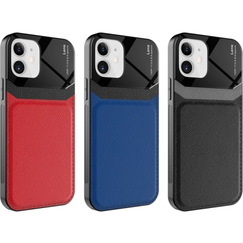 Apple iPhone 12 Mini (5.4) Kılıf Deri Görünümlü Emiks Kapak - Siyah