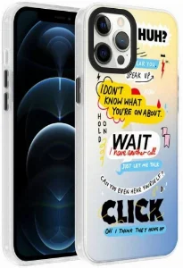 Apple iPhone 12 Pro (6.1) Kılıf Desenli Zore Dragon Sert Kapak - Kelimeler