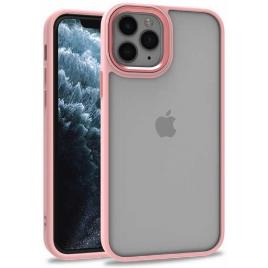 Apple iPhone 12 Pro (6.1) Kılıf Electro Silikon Renkli Flora Kapak - Rose Gold