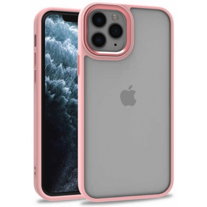 Apple iPhone 12 Pro (6.1) Kılıf Electro Silikon Renkli Flora Kapak - Rose Gold