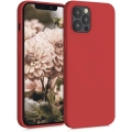 Apple iPhone 12 Pro (6.1) Kılıf İnce Soft Mat Renkli Esnek Silikon Kapak - Kırmızı