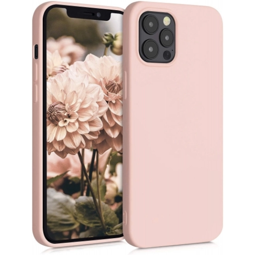 Apple iPhone 12 Pro (6.1) Kılıf İnce Soft Mat Renkli Esnek Silikon Kapak - Rose Gold