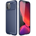 Apple iPhone 12 Pro (6.1) Kılıf Silikon Parmak İzi Bırakmayan Karbon Soft Negro Kapak - Lacivert