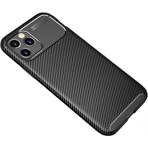 Apple iPhone 12 Pro (6.1) Kılıf Silikon Parmak İzi Bırakmayan Karbon Soft Negro Kapak - Siyah