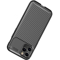 Apple iPhone 12 Pro (6.1) Kılıf Silikon Parmak İzi Bırakmayan Karbon Soft Negro Kapak - Siyah